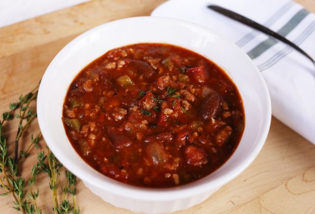 Creole-Style Pork & Red Bean Chili