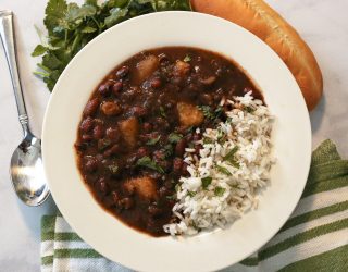 small red beans and rice in a plate
