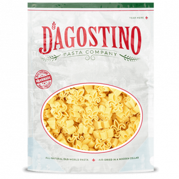 a bag of dagostino flue de lis shaped pasta