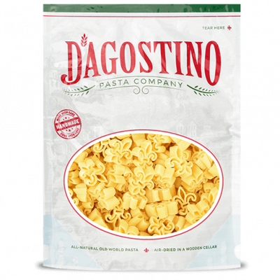 a bag of dagostino flue de lis shaped pasta