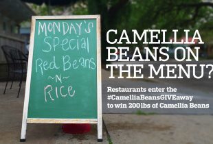 a graphic for the camellia beans giveaway
