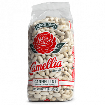 the front of a package of camellia brand cannellini