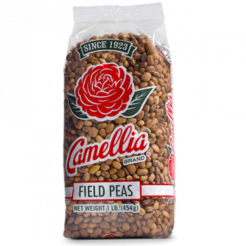 the front of a package of camellia brand field peas