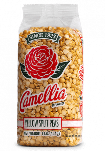 the front of a package of camellia brand yellow spilt peas