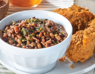 Bourbon-Bacon Field Peas with Collards