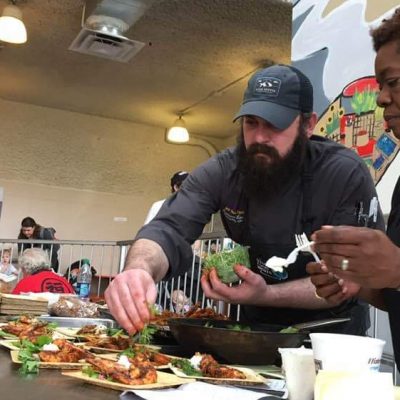 LSU Dining Executive Chef Laurence Landon leads a cooking class for students.