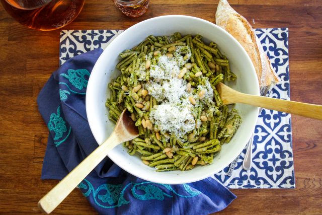 white bean pesto pasta