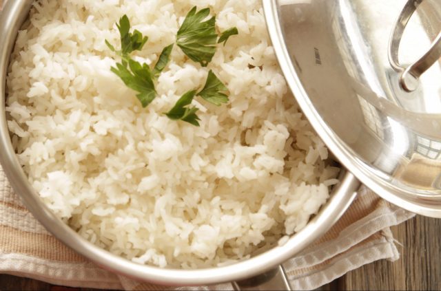 Cooked white rice