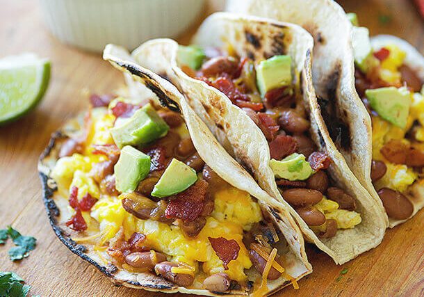 Bean & Bacon Breakfast Tacos