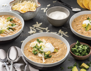 3 bowls of Cooker White Bean & Chicken Chili