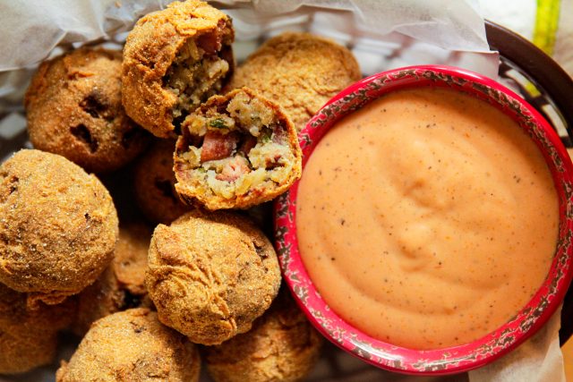 Red Beans and Rice Boudin Balls with Dipping Sauce