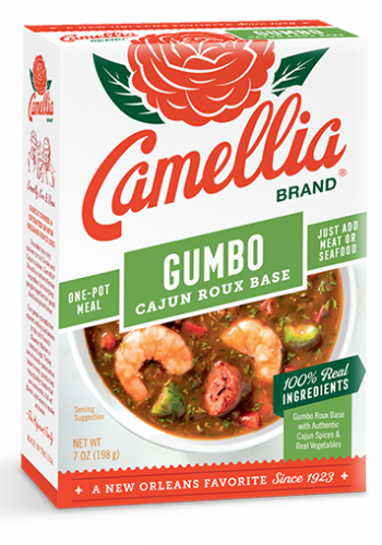 a box of camellia brandgumbo cajun roux base seasoning