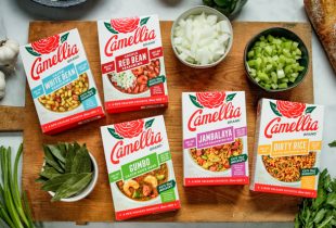 the five cameilla brand dinner mixes including white bean, read bean, gumbo, jambalaya, and dirty rice