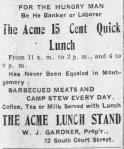 1905 acme 15 cent quick lunch and the acme lunch stand camp stew ad