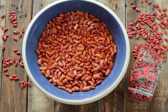 beans soaking in a bowl