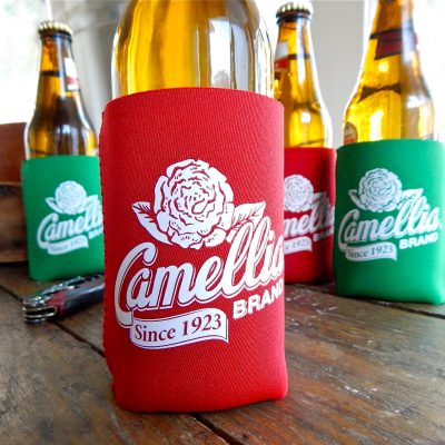 CB beer in koozies