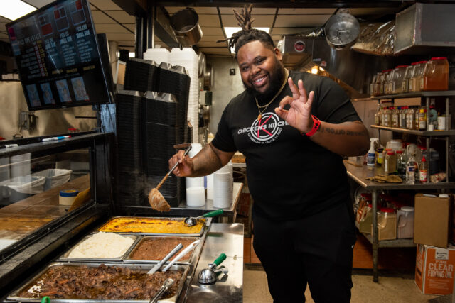 the owner of chicken's kitchen in the kitchen