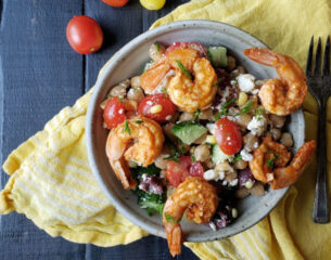Summer Salad with Feta & Shrimp