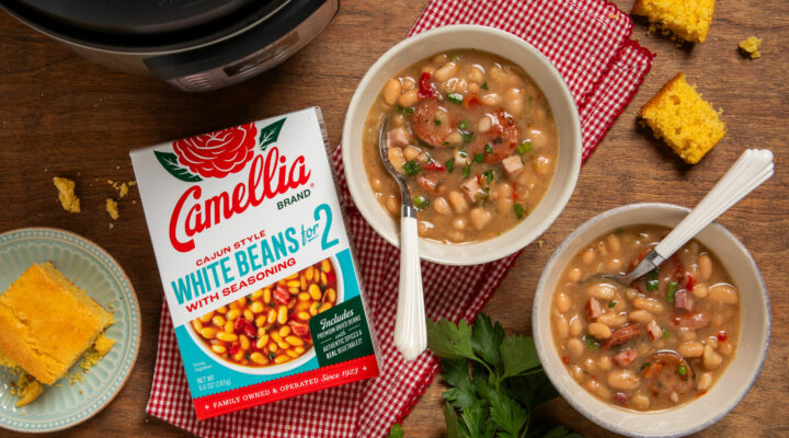 Pressure Cooker Cajun Style White Beans for 2