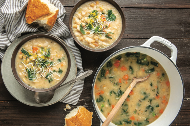 Creamy Bean and Collard Greens Soup