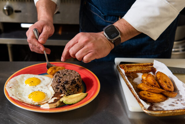 black beans and platanos