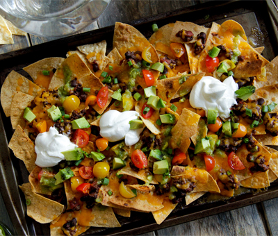 Loaded Beef & Bean Chili Nachos - mobile