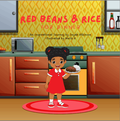Cover of children’s book by Jayda Atkinson that is titled “Red Beans and Rice for Dinner.”
